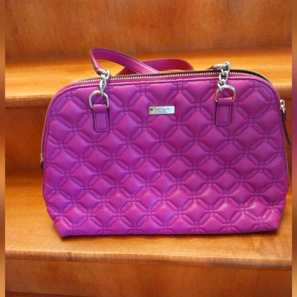 Kate Spade Quilted Leather Satchel Bag.